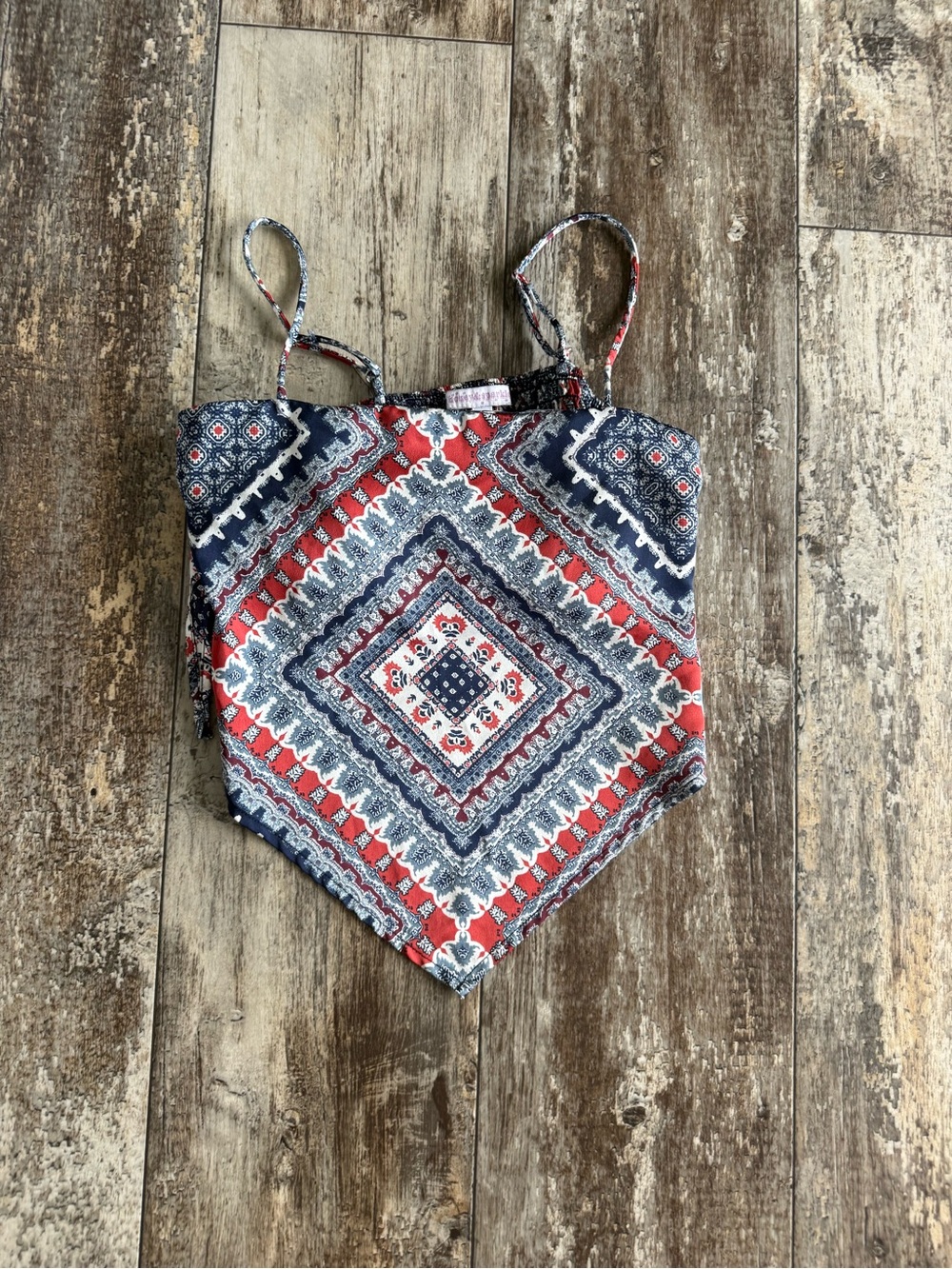 2 for $15 sale: Honey & sparkle red, white blue western bandana tank top